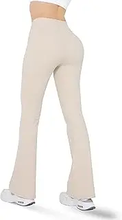 [STUNNY] Flare Leggings for Women,Crossover Yoga Pants Women High Waisted with Tummy Control Petite Casual Bootcut Leggings
