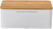 Bread Box - Bread Container with Cutting Board - Bread Box for Countertop Metal Bread Bin with Bamboo Lid Kitchen Storage for long freshness, bread container