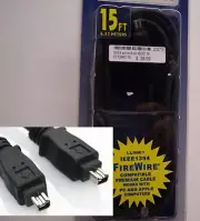 New 15 ft 4 pin to 4 pin FireWire IEEE 1394 Cable (iLink)