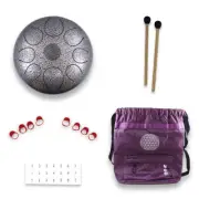 WuYou 10 Inch 8 Note Steel Tongue Drum Sound Healing Meditation Drum W/Mallets