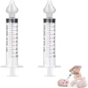 2 Pieces 10Ml Professional Syringe Baby Nasal Aspirator with Cleanable and Reusa