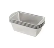 Natural Aluminum Commercial Mini Loaf Pans Four 2-Cup Pans
