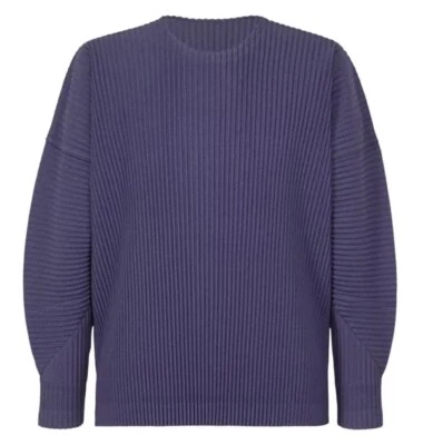 NWT Homme Plisse Issey Miyake Pleated T-Shirt HP38-JK 171-72 Medium Blue Size 3