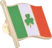 [Desert Cactus] Ireland Lapel Pin Country Enamel Made of Metal Souvenir Hat Men Women Patriotic Irish (Waving Flag with Clover Pin), Waving Flag Lapel Pin, Metal, no gemstone