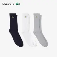 在飛比找momo購物網優惠-【LACOSTE】男款-SPORT高筒襪三件裝(灰/白/海軍