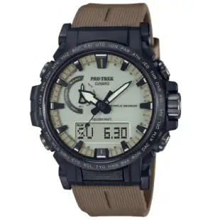 【CASIO 卡西歐】PRO TREK系列 太陽能雙顯戶外登山錶 黑棕 PRW-61LD-5_47.4mm