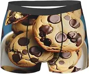 [ASBBTYG] Cookies Food Chocolate Chips Biscuits Print Men Boxer Briefs Breathable Stretch Underwear for Everyday Lightweight
