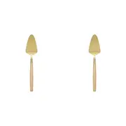 2x Ecology Stainless Steel & Enamel Alto Cake Server Gold 26cm Blush & Ochre