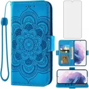 Compatible with Samsung Galaxy S21 Plus Glaxay S21+ 5G Wallet Case Tempered
