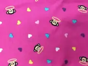 Paul Frank/Pink/Julius Monkey/Hearts/100% Cotton Fabric/ 60” X 44”/2012