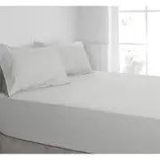 Algodon Bed 300TC Cotton Fitted Sheet Combo Set Silver w/Pillowcases