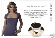 CC Skye Giant 3 Stud White Patent Leather Cuff