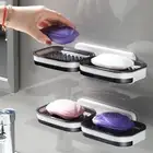 Wall-suction Soap Dish Holder Drain Rack Soap Container Shower Bathroom Laundry
