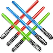 Novelty Place Inflatable Light Saber Sword Toys Set for Kids Party Favors, 30 Inches (Pack of 6)