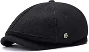 [YAMEE] Unisex Mens Ladies 6 Panel Wool Newsboy Style Irish Flat Cap Gatsby Hat Cap Octagonal Hat Baseball Cap Baker Boy Hat Beret Fedora Driving Cap Hicap