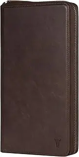 [TORRO] Family Travel Wallet – Premium Leather Travel Organiser/Family Passport Holder Travel Wallet for 4 Passports (Dark Brown)