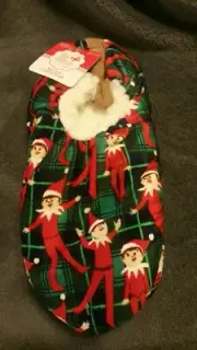 Elf on a Shelf Adult Slippers Christmas Men's Women's Medium Large Socks 7-9