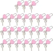24Pcs Mini Heart Shaped Padlock Versatile Diary Book Locks with Keys Vintage Design Lightweight Durable for Travel Suitcase and Storage