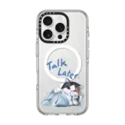 iPhone 16 Pro Clear Case MagSafe Compatible Sleepy Gloomie Cat by LeonLollipop