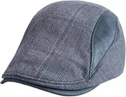 [MINAKOLIFE] Mens Classic Plaid Newsboy Cap Flat Ivy Driving Hat with Adjustable Strap Gatsby Irish Ivy Beret Cap