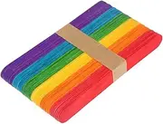 50 PCS Lolly Sticks Lollipop Sticks Wooden Ice Cream Sticks Multicoloured Popsicle Natural Wooden Lollipop Ice Lolly Sticks for Craft Project(11.5x1cm Colorful)