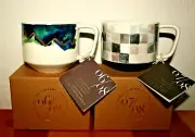 Starbucks 2015 Artisan Series Two 12oz Mugs 06/08 & 07/08 New with Tags & Boxes