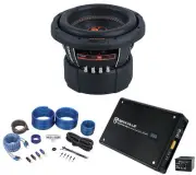 Memphis Audio MOJO MJP822 8" 1500w Competition Car Subwoofer+Amplifier+Amp Kit