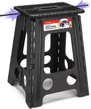 ACSTEP 17.5 Inch Folding Step Stool for Adults and Kids, Inch, Dot Black