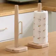 Kitchen Roll Paper Towel Holder Stand Wood Rack Freestanding Portable Non-slip