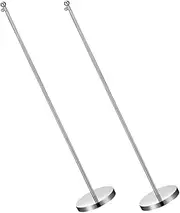 Angoily 2pcs Mini Flag Stand with Telescopic Pole Sleek Base for Small Flag Display for Office Home and Event Decor