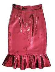 NWT***Dolce & Gabbana*Deep Red Sequined Skirt**Size-38 (IT)**Italy**$1,595.00