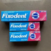 Fixodent Original Denture Adhesive Travel Size .75 Ounce And 2.4 Ounce New