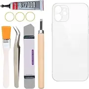 [Yuntunele] Back Covers Glass Replacement Compatible with iPhone 12 6.1 inches All Carriers with Professional Tool Set (White)