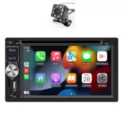 Car Stereo Radio For CarPlay 6.2in 2DIN DVD Player Bluetooth FM USB AUX W/Cam