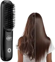 GoBrush Pro Portable Hair Straightening Brush, Cordless Mini Straightener Comb (Black)