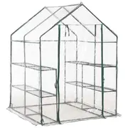 Walk-In Greenhouse 8 Storage Shelves Steel Frame Plant Flower Tunnel Grow House