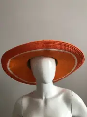New San Diego Hat Company Wide Brim Floppy Straw Sun Hat ORANGE