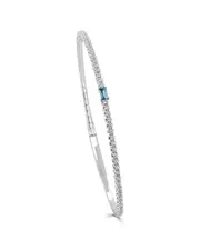 Sabrina Designs 14K 0.54 ct. tw. Diamond & Blue Topaz Bangle Bracelet