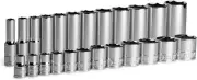 3/8 In. Drive Shallow and Deep Chrome Socket Set, 6-Point, 5/16 to 1 In, 24-Piec