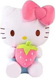 Kukelen Kitty Cat Plush Toys, Pillow Plush, Soft Doll Toys, Stuffed Animals Toy Birthday Gifts for Girls Kids (Strawberry)