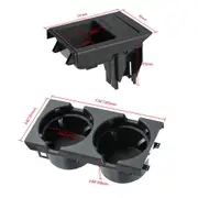 Car Front Center Console Drink Cup Holder + Coin Holder Tray for BMW 3Series E46 1998-2004 Black