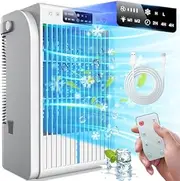 AI Portable Air Conditioners Fan,JYew Evaporative Mini Room Air Conditioners,3 Speed AC Portable for Room with 1500ML, Portable AC Unit Air Cooler with 4 in 1 Humidifier Fan Conditioner