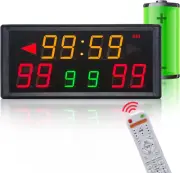 LED Portable Digital Scoreboard with Timer Clock, Battery Powered Electronic Sco