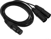 EMSea XLR Y-Splitter Cable 3 Pin XLR Female to Dual XLR Male Patch Y Cable Balanced Microphone Splitter Cord Audio Adaptor 1.5m