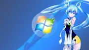Anime girls vocaloid hatsune miku microsoft windows logo Custom Gaming Mat Desk