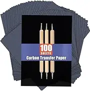 PSLER 100 Sheets Carbon Paper Sheets, Carbon Transfer Paper for DIY Woodworking, Canvas and Other Art Craft Surfaces(7.3 by 10 Inch)