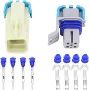 Xiaojiang Store 4 Pin Male and Female Housing Plugs Sealed Automotive Waterproof Electrical Connector DJ7044A-1.5-11/21 (Size : 5 Sets)