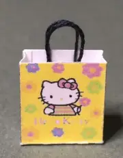 Miniature Hello Kitty Gift Bag - Yellow with Flowers
