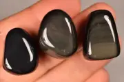 3 *RAINBOW OBSIDIAN* Tumbled Stones 2-3cm 37g Healing Crystal, Self Control