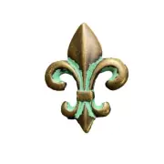 2-1/2" Fleur-de-Lis Antique Verdigris Knob